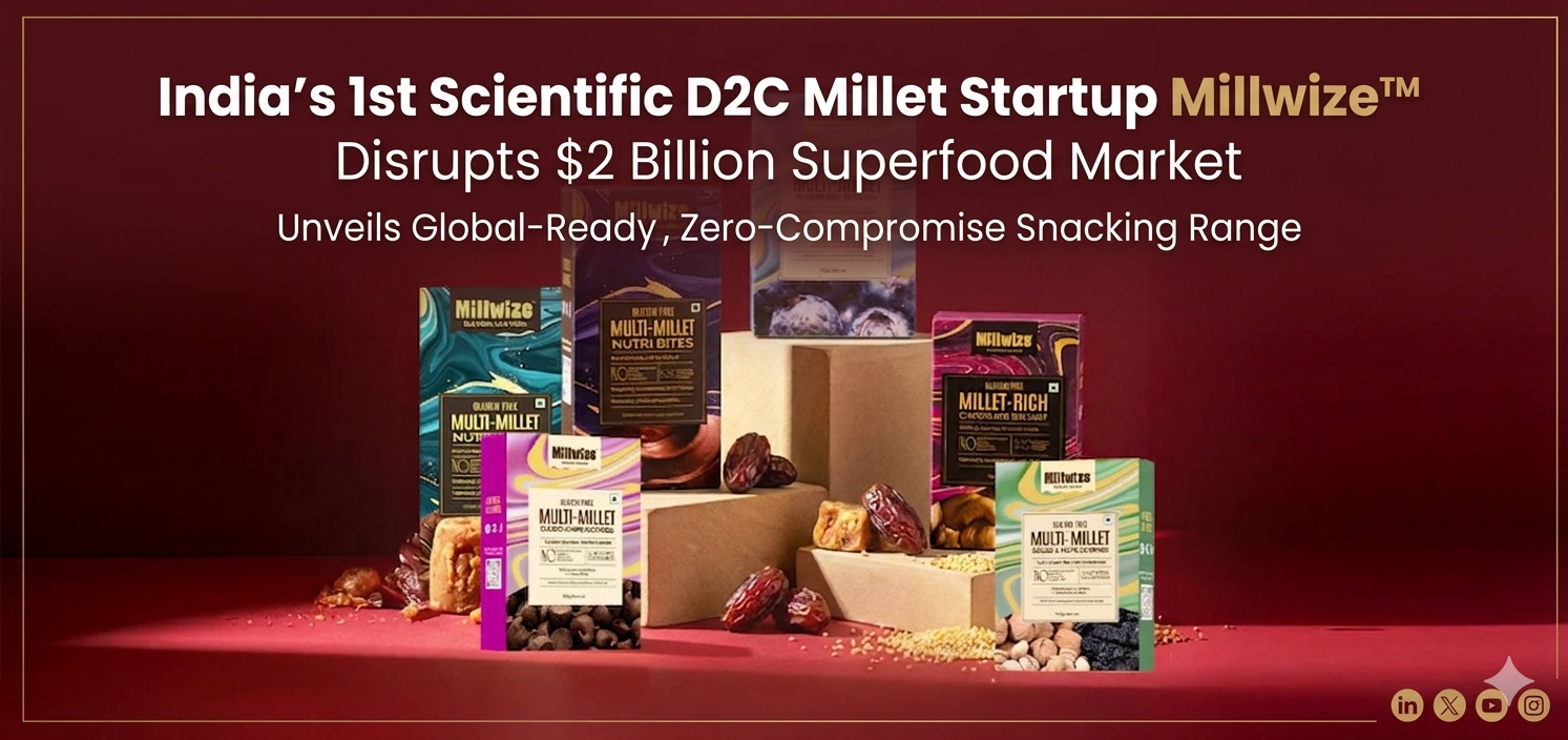 India’s 1st Scientific D2C Millet Startup Millwize™ Disrupts $2 Billion Superfood Market; Unveils Global-Ready, Zero-Compromise Snacking Range