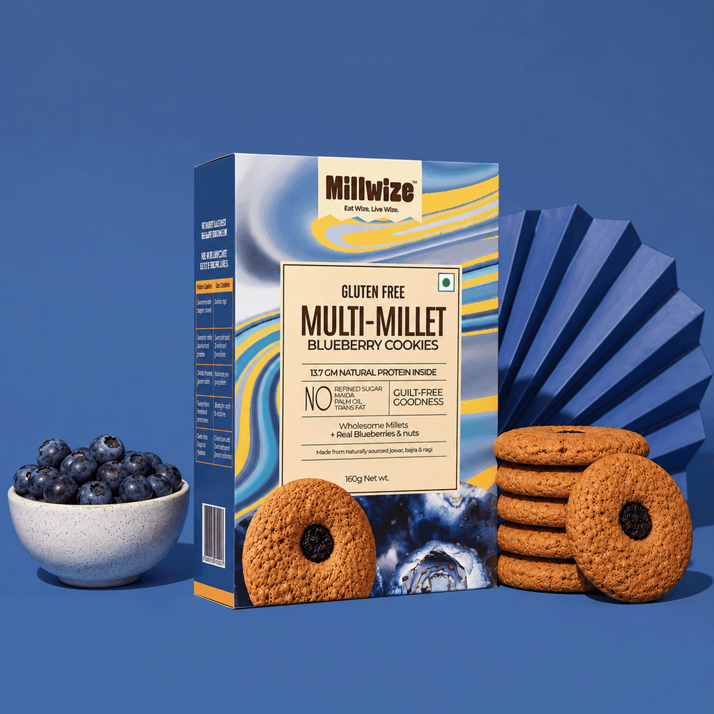 Multi Millet Gluten-Free Blueberry Cookies - Healthy Snack