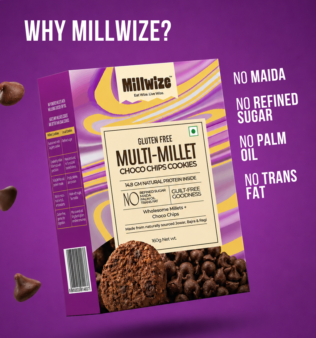 Multi Millet Gluten-Free Choco Chips Cookies - Healthy Snack