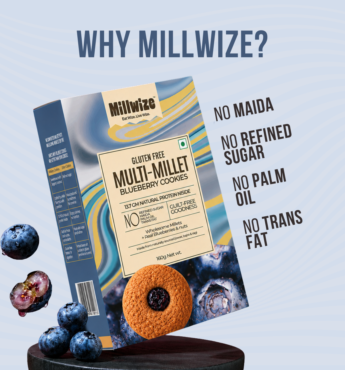Multi Millet Gluten-Free Blueberry Cookies - Healthy Snack