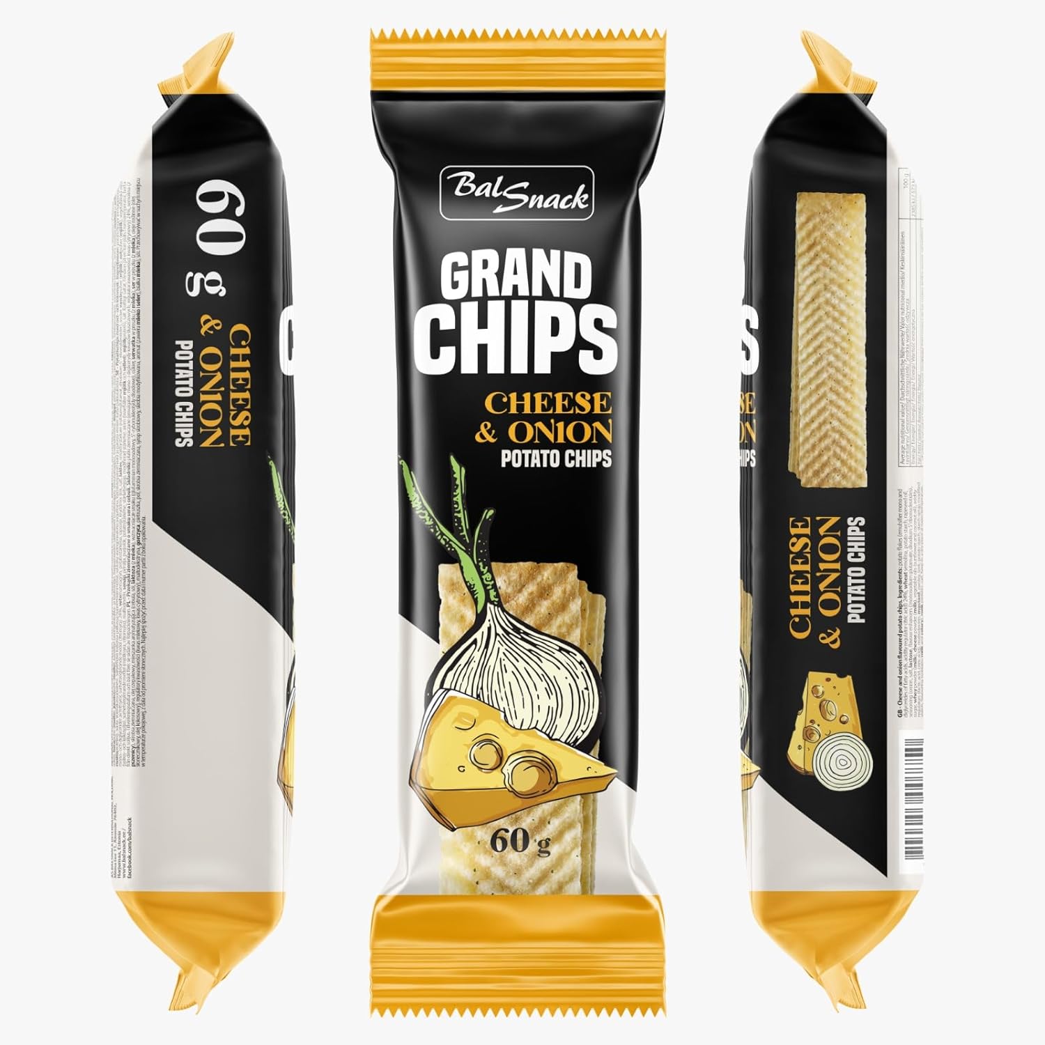GRAND CHIPS Sour Cream and Herbs + Cheese and Onion Combo (60+60 gm)