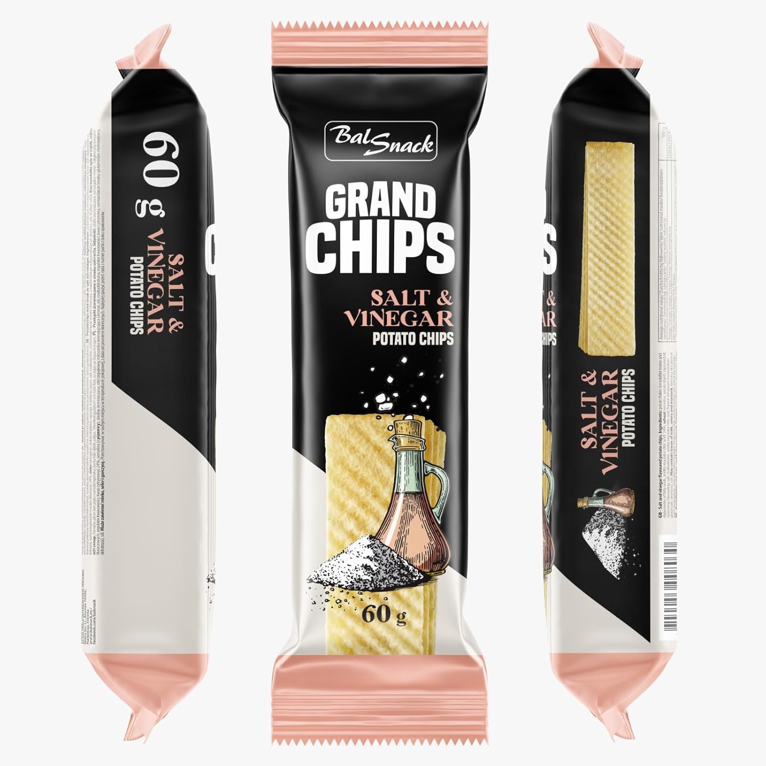 GRAND CHIPS Sour Cream and Onion + Salt and Vinegar Combo (60+60 gm)