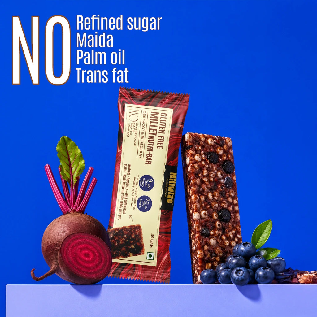 Millet Nutri-Bar - Blueberry & Beetroot | Choco & Dryfruits | Sesame & Cinnamon