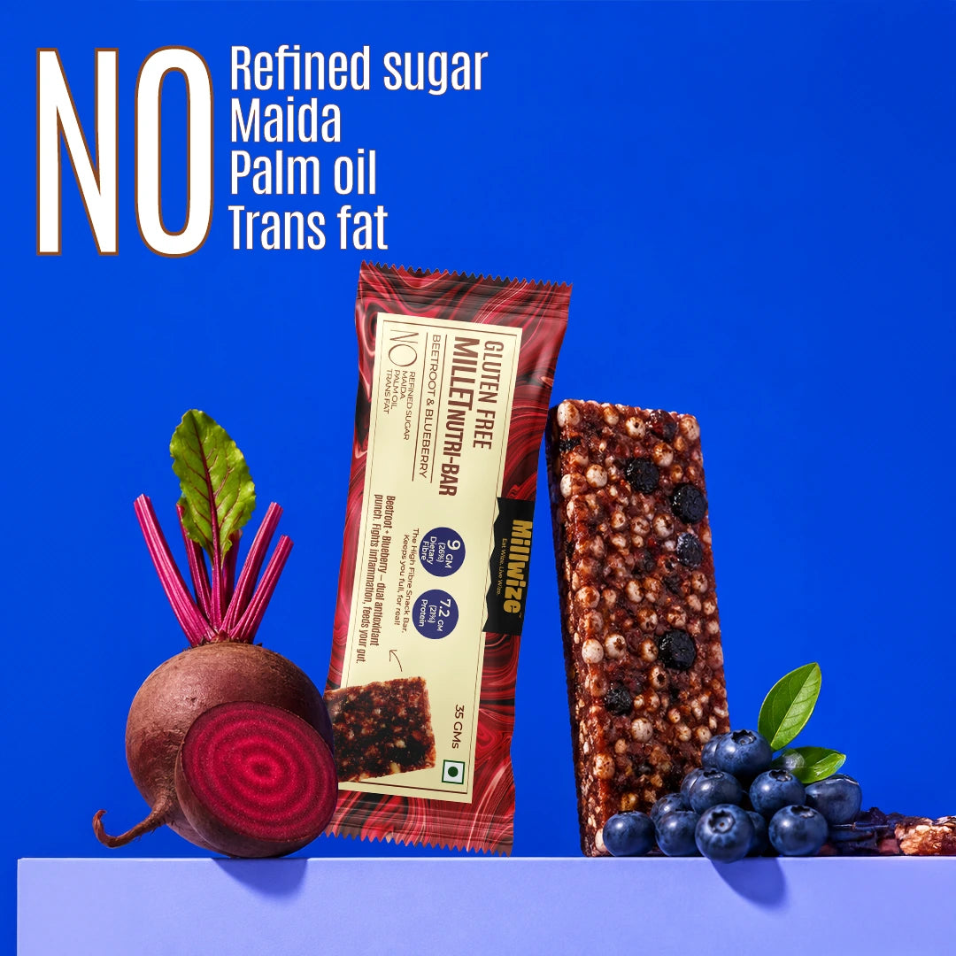 Millet Nutri-Bar - Blueberry & Beetroot | Choco & Dryfruits | Sesame & Cinnamon