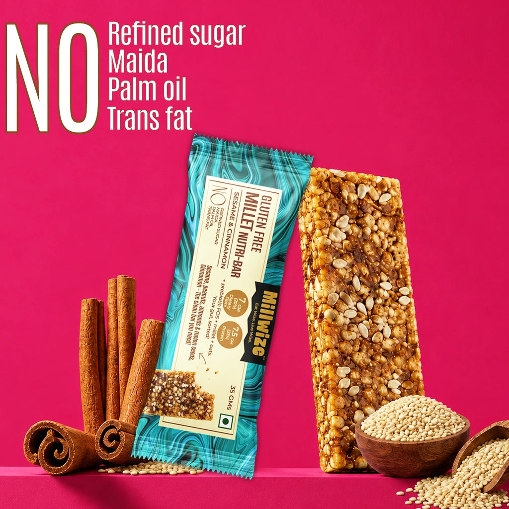 Millet Nutri-Bar - Blueberry & Beetroot | Choco & Dryfruits | Sesame & Cinnamon