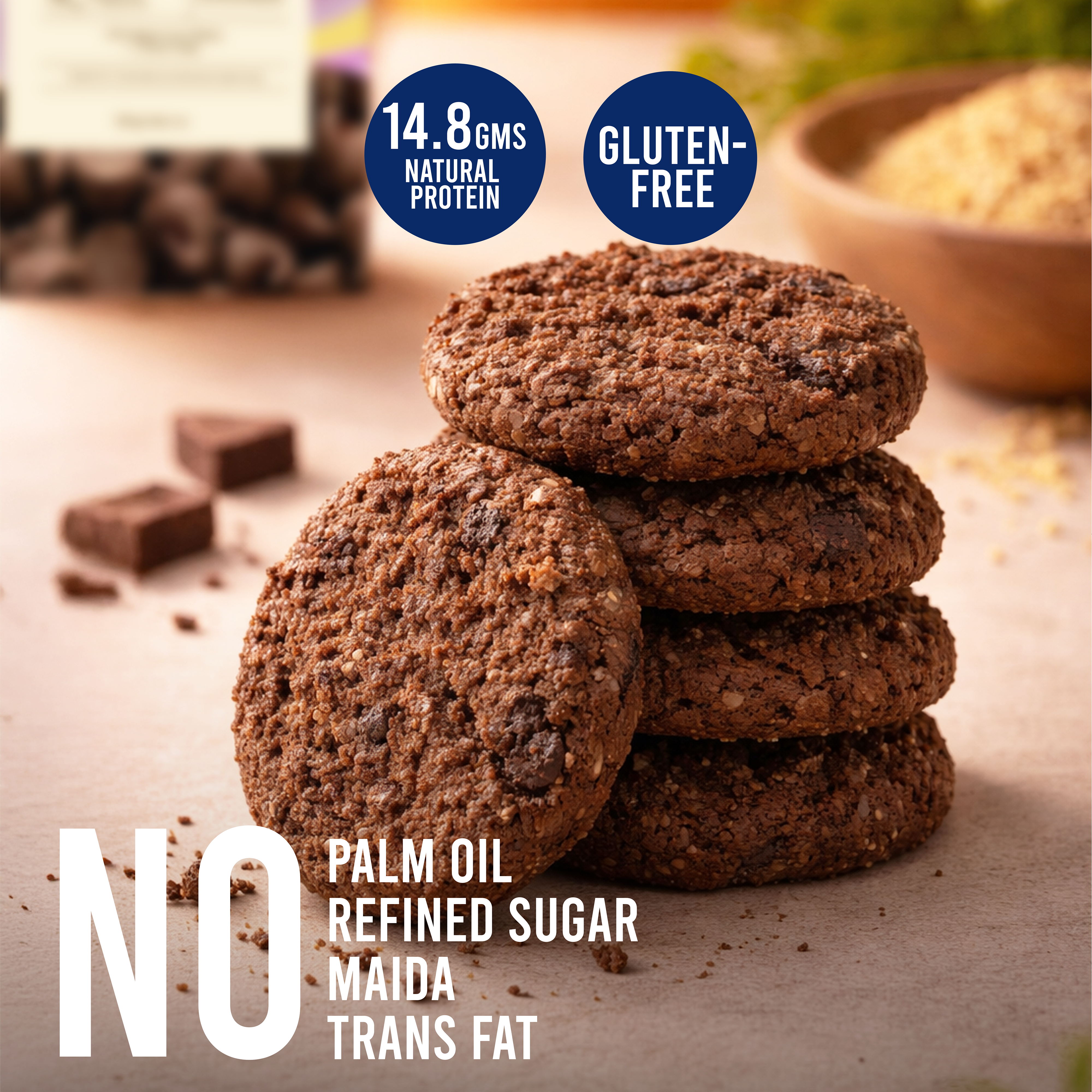 Multi Millet Choco Chips Cookies
